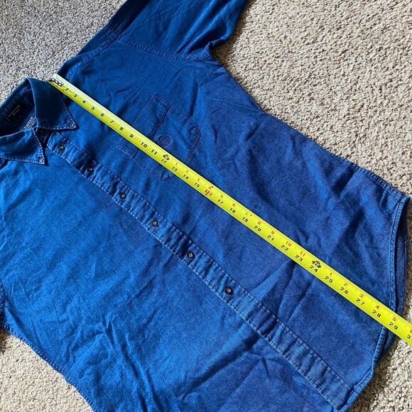 Chaps Ralph Lauren Dress Shirts Button Up Shirt Dark Blue Mens 15.5 32/33 - Picture 4 of 8